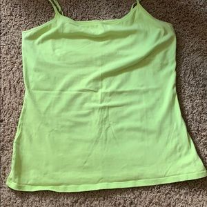 Lime green shelf bra cami